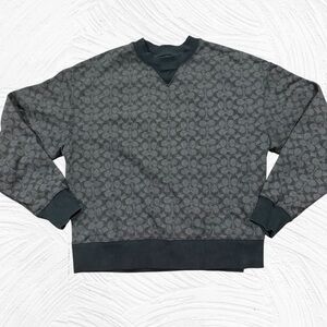 COACH Essential Signature Crewneck in Charcoal Size Small